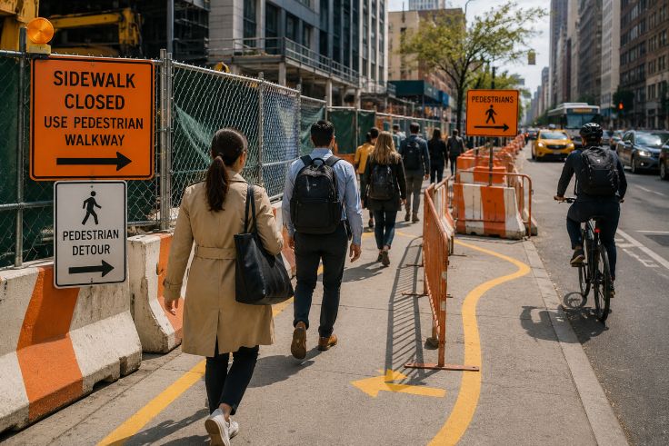 temporary walking routes